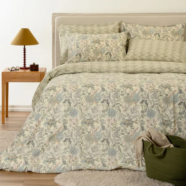 Σεντόνια King Size (Σετ) Melinen Ultra Line Eduarda Olive/Aqua