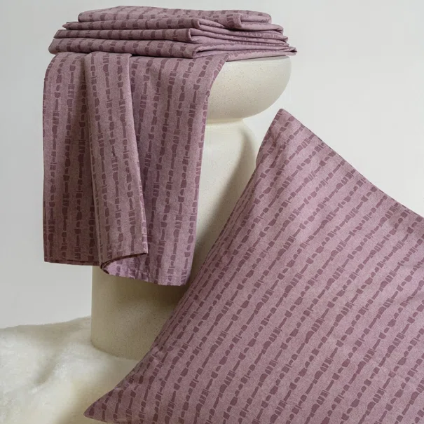 Σεντόνι King Size Με Λάστιχο + Μαξιλαροθήκες (Σετ) Melinen Ultra Line Storm Plum Mini