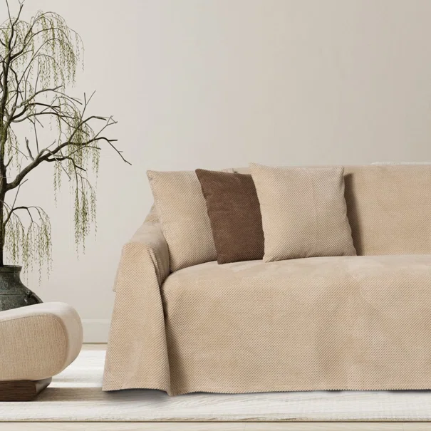 Ριχτάρι Καναπέ Τετραθέσιου Fleece (180x350) Das Home 0307 Taupe
