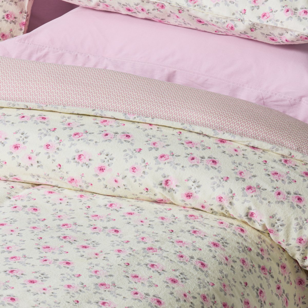Φανελένια Σεντόνια Μονά (Σετ) Das Home Happy 9700 Ecru Pink
