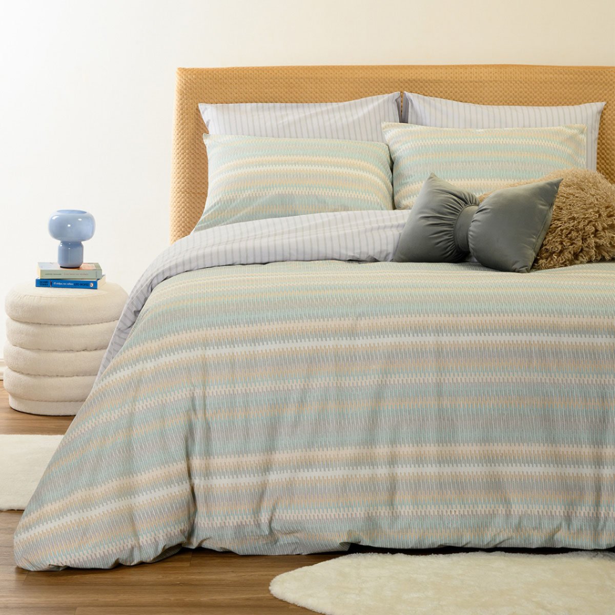 Σεντόνια King Size (Σετ) Melinen Casual Line Minna Aqua