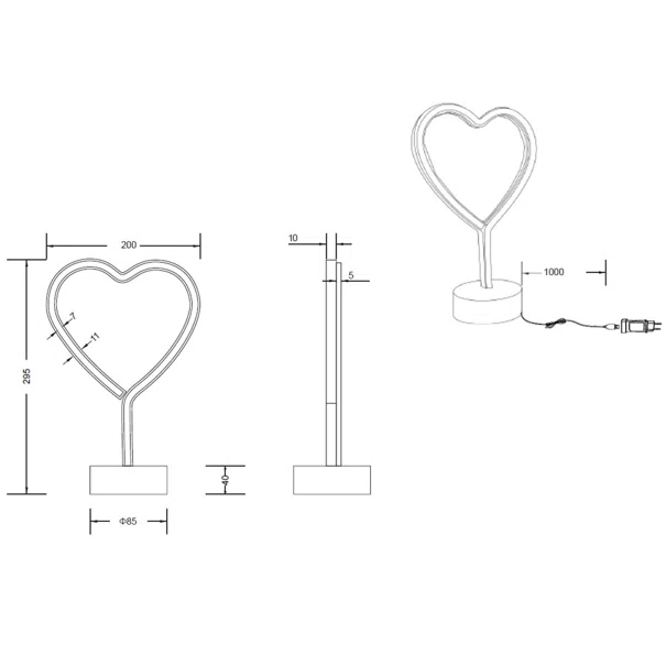 Διακοσμητικό Φωτιστικό LED RL Heart R55210101