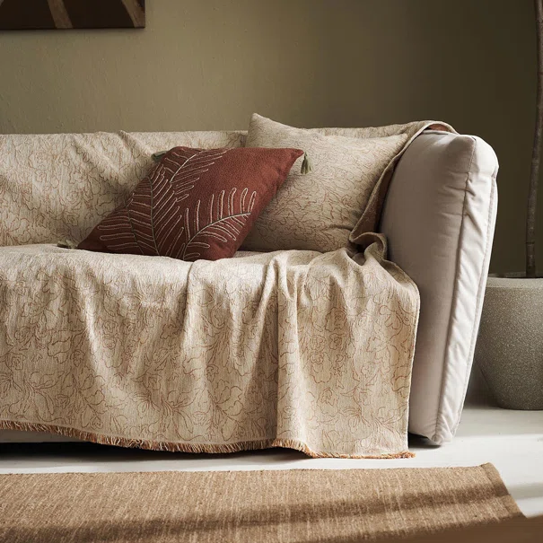 Ριχτάρι Καναπέ Τριθέσιου (180x300) Gofis Home Ivory/Appricot 430/03