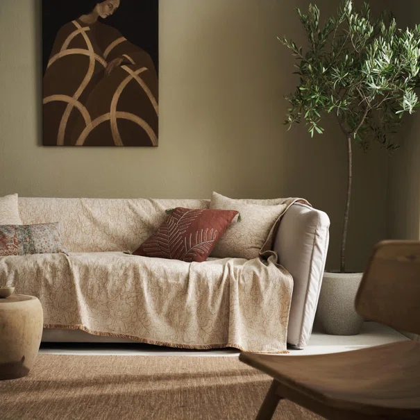 Ριχτάρι Καναπέ Τριθέσιου (180x300) Gofis Home Ivory/Appricot 430/03
