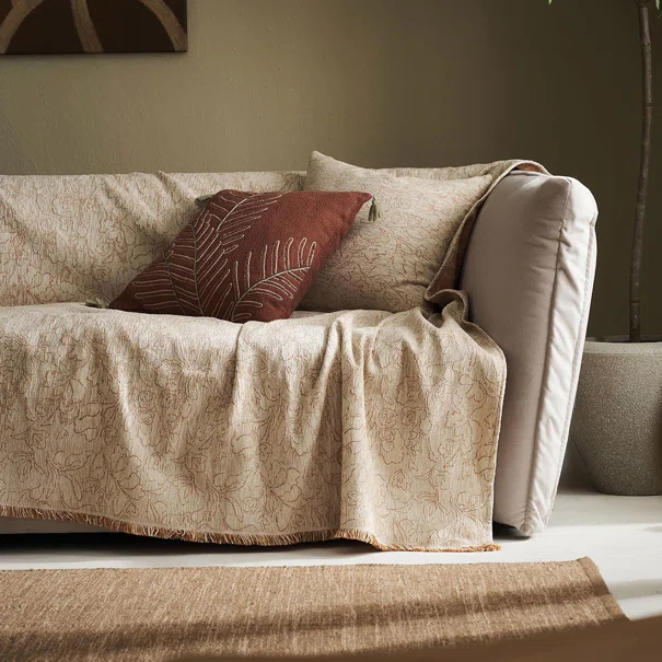 Ριχτάρι Καναπέ Τετραθέσιου (180x350) Gofis Home Aradia Ivory/Appricot 430/03