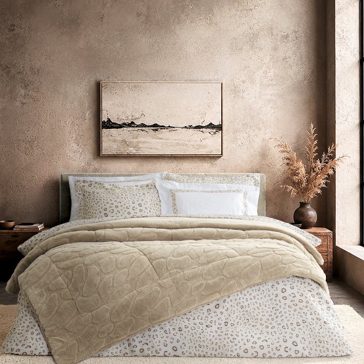 Κουβερτοπάπλωμα Ημίδιπλο (180x240) Nima Peblo Light Beige