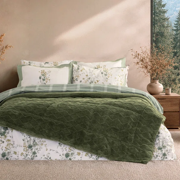 Κουβερτοπάπλωμα Ημίδιπλο (180x240) Nima Snug Dark Green