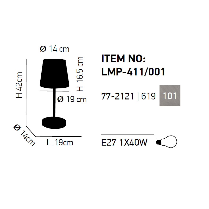 Πορτατίφ Homelighting Dora 77-2121 Chrome Φωτιστικά Επιτραπέζια Spitishop