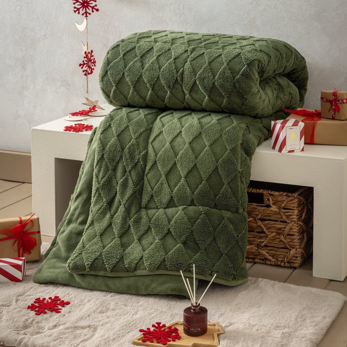Κουβερτοπάπλωμα Μονό (160x240) Nima Snug Dark Green