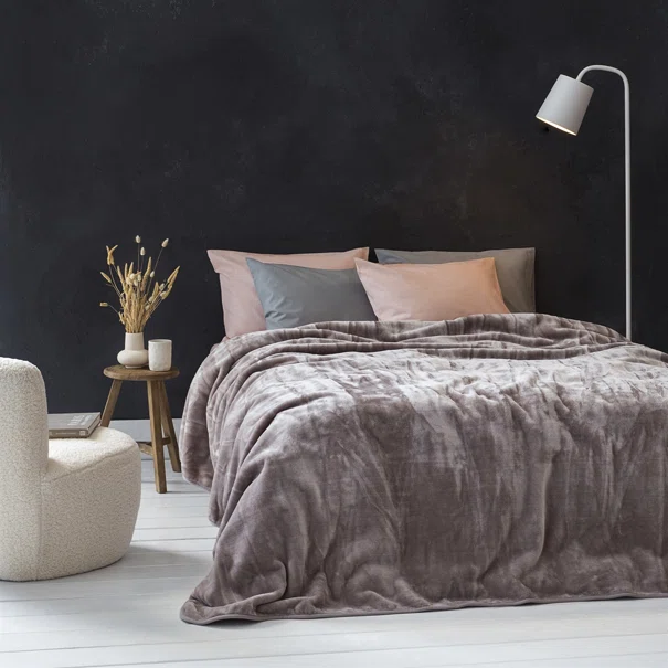 Κουβέρτα Βελουτέ Ημίδιπλη (180x220) Nima Coperta Cigar Beige