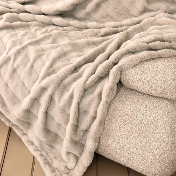 Ριχτάρι Πολυθρόνας Γούνινο (180x180) Nima Lumi Light Beige