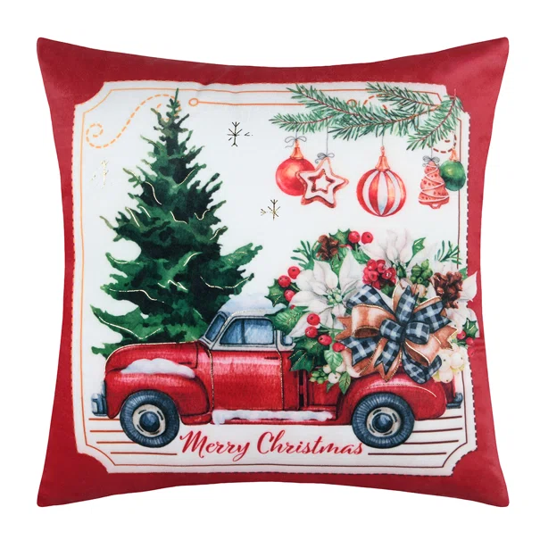 Χριστουγεννιάτικο Μαξιλάρι Βελουτέ (45x45) S-F Christmas Ecru CE324020