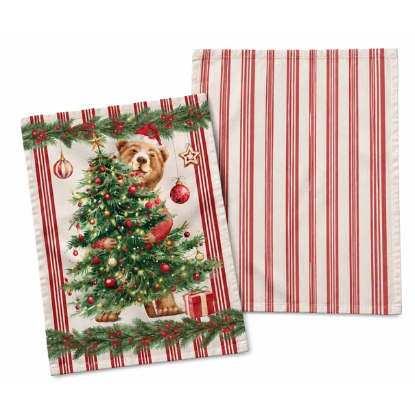 Χριστουγεννιάτικα Ποτηρόπανα (Σετ 2τμχ) S-F Christmas Vert CE324034