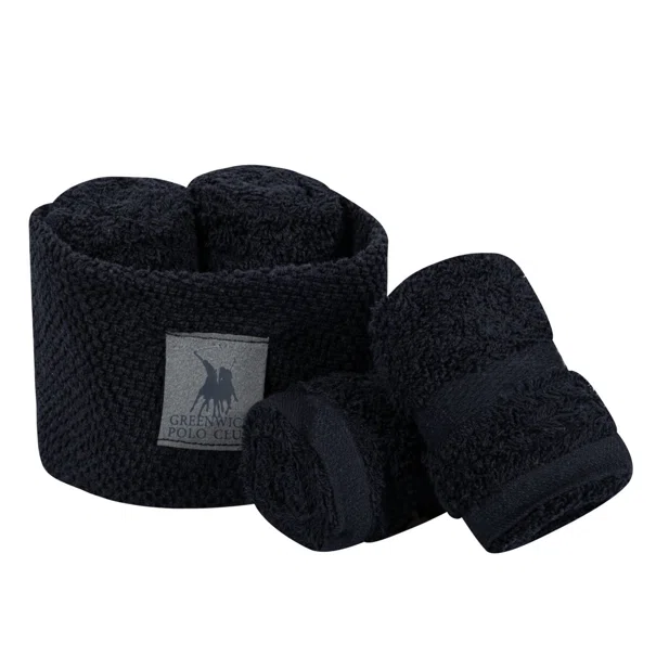 Λαβέτες (Σετ 4τμχ) Greenwich Polo Club Essential 4154 Black