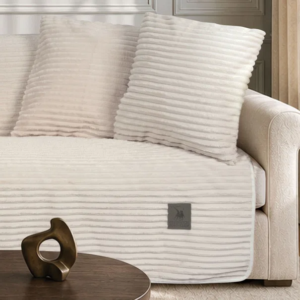 Ριχτάρι Καναπέ Διθέσιου Fleece (180x250) Greenwich Polo Club Essential 3995 Ivory