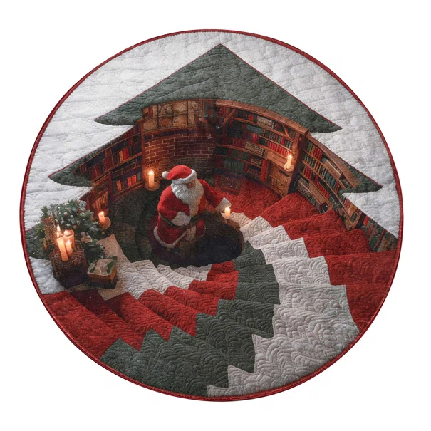 Χριστουγεννιάτικο Στρογγυλό Χαλί (Φ130) Pol Rugs & Mats Christmas