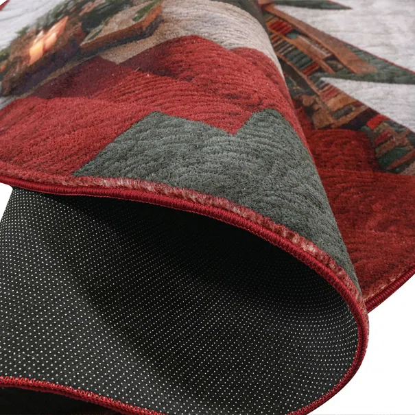 Χριστουγεννιάτικο Στρογγυλό Χαλί (Φ130) Pol Rugs & Mats Christmas