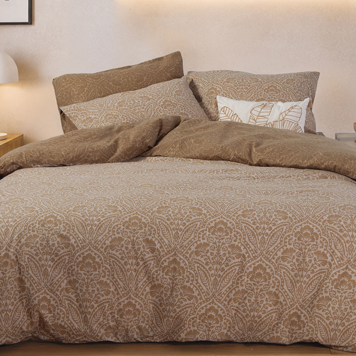 Φανελένια Σεντόνια Υπέρδιπλα (Σετ) Nef-Nef Homeware Flannel Marcel Gold