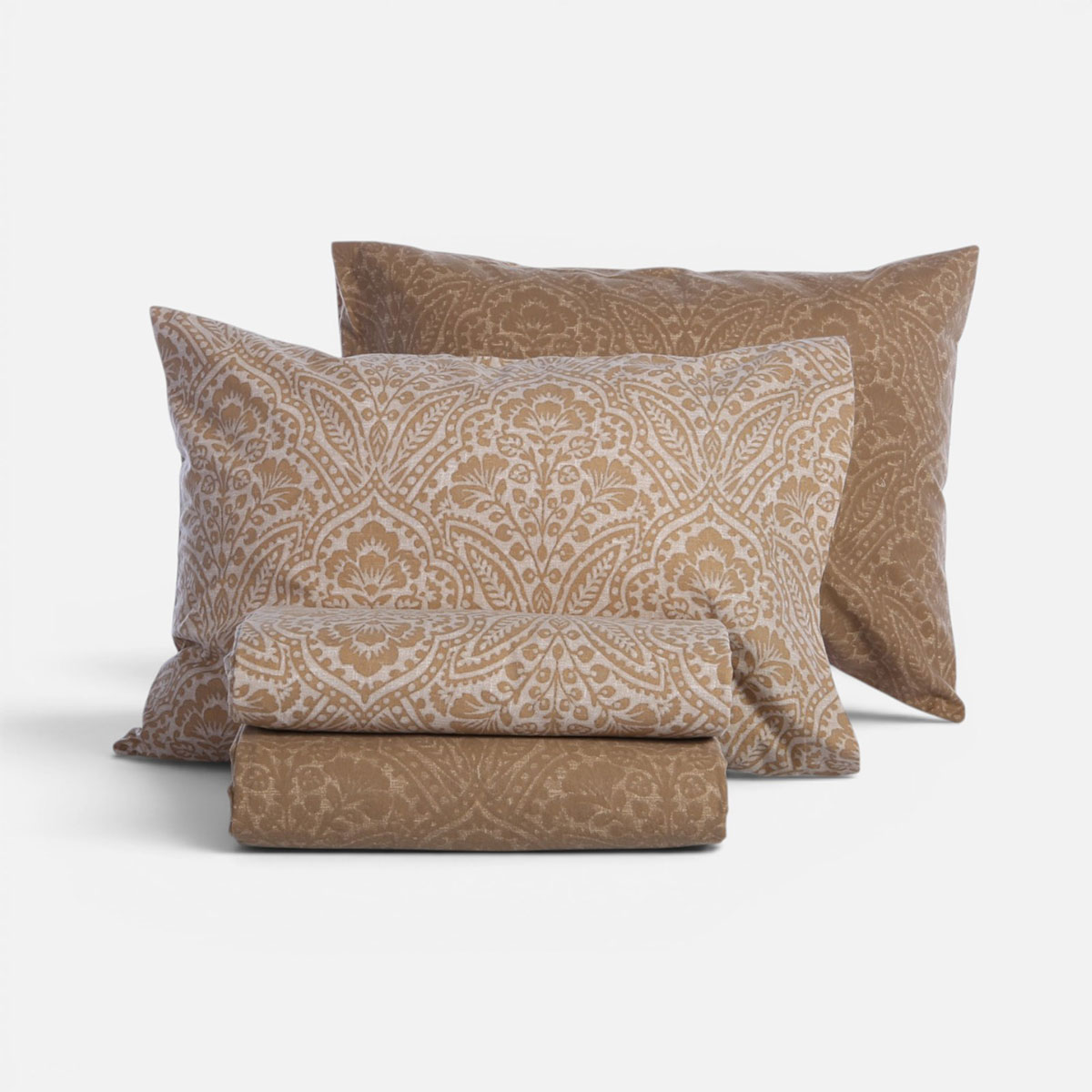Φανελένια Σεντόνια Υπέρδιπλα (Σετ) Nef-Nef Homeware Flannel Marcel Gold