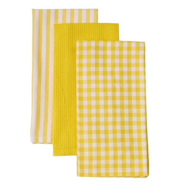 Ποτηρόπανα + Καλάθι Ψωμιού (Σετ 4τμχ) Das Home 0917 Yellow