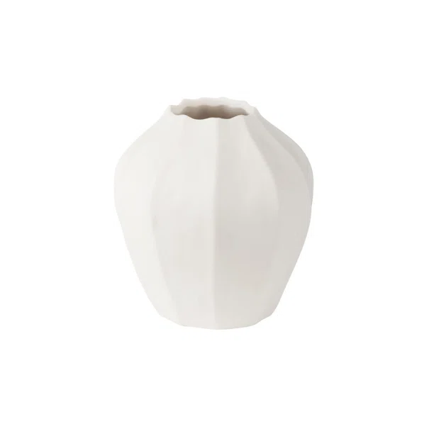 Διακοσμητικό Βάζο (13.5x13.2x14.3) Estia Πλισέ Clayra Ivory 09-50542