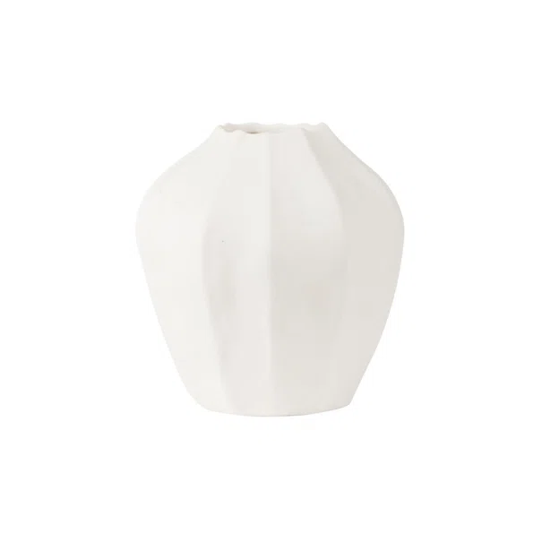 Διακοσμητικό Βάζο (13.5x13.2x14.3) Estia Πλισέ Clayra Ivory 09-50542