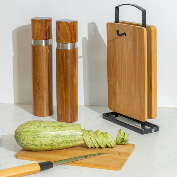 Ξύλα Κοπής Σε Σταντ (Σετ 5τμχ) Estia Bamboo Essentials 01-20804