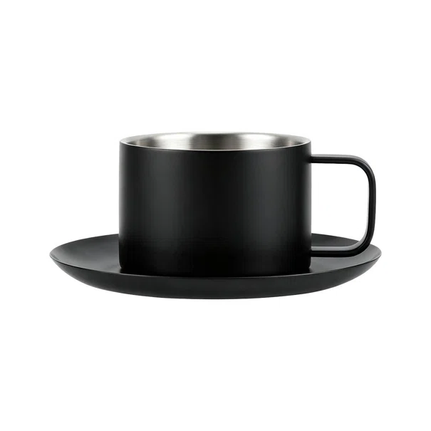 Φλυτζάνι Καφέ 250ml + Πιατάκι Estia Tazzina Μαύρο 01-51433