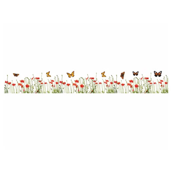Αυτοκόλλητη Μπορντούρα Τοίχου Ango Poppies & Butterflies 53002