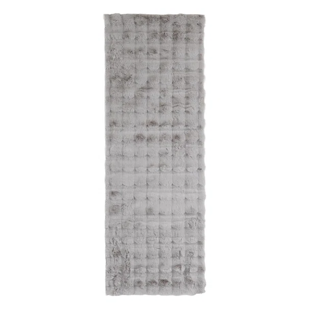 Χαλί Διαδρόμου Γούνινο (70x200) Royal Carpet Bunny Bubble Canvas Silver