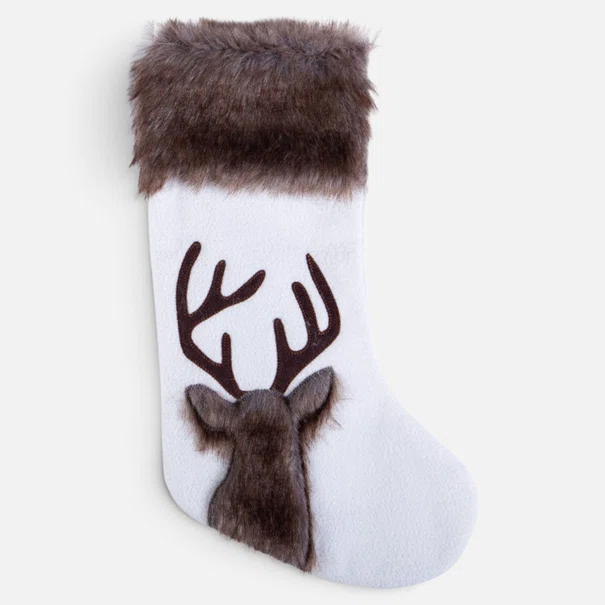 Χριστουγεννιάτικη Κάλτσα (16x43) Nef-Nef Homeware Christmas Reindeer White