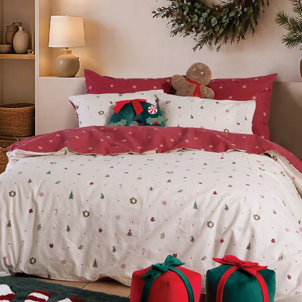 Φανελένια Σεντόνια Υπέρδιπλα (Σετ) Nef-Nef Homeware Flannel Joyfull