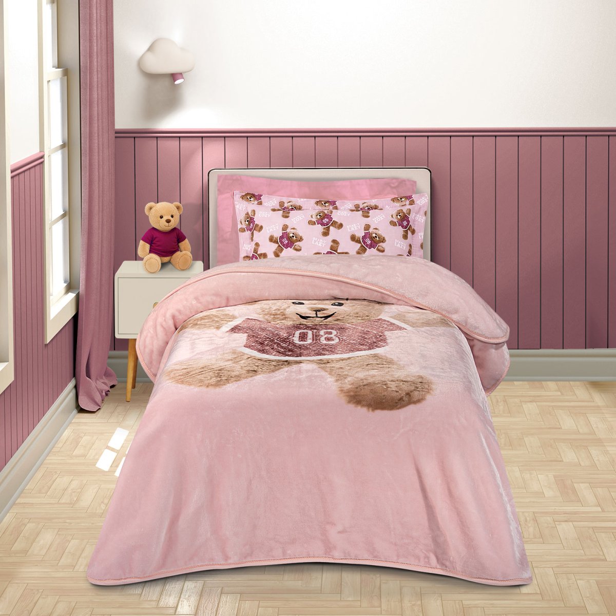 Κουβέρτα Βελουτέ Μονή (160x220) Greenwich Polo Club Essential 8877 Pink