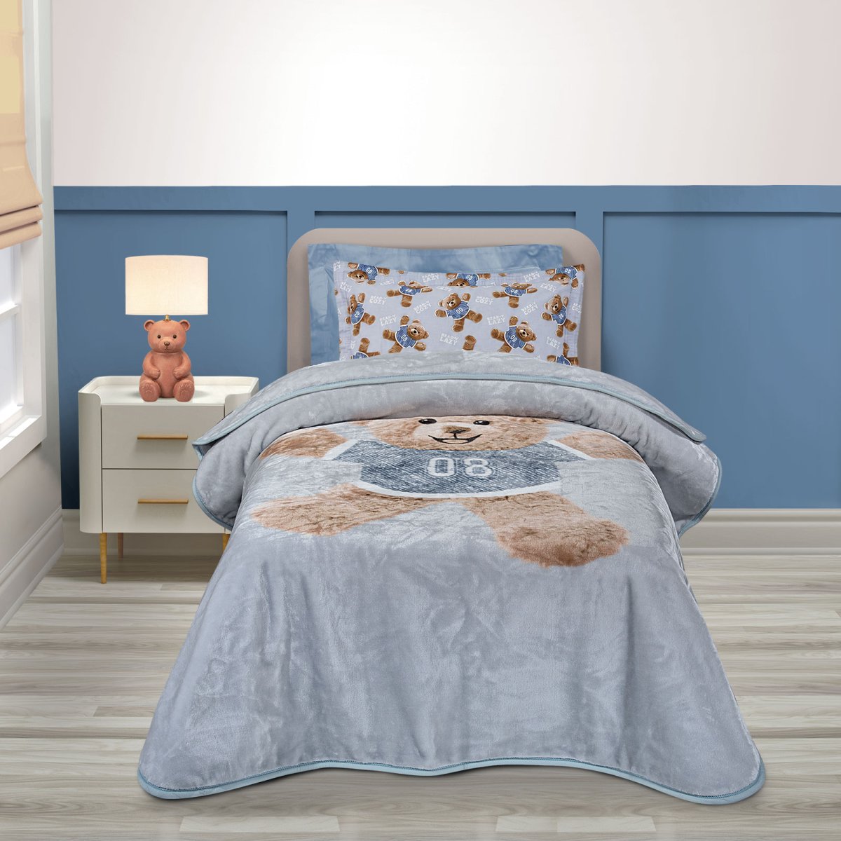 Κουβέρτα Βελουτέ Μονή (160x220) Greenwich Polo Club Essential 8878 Light Blue