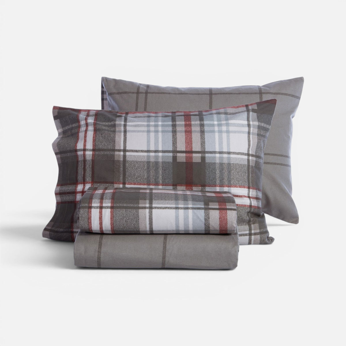 Φανελένια Σεντόνια King Size (Σετ) Nef-Nef Homeware Flannel Resten Grey