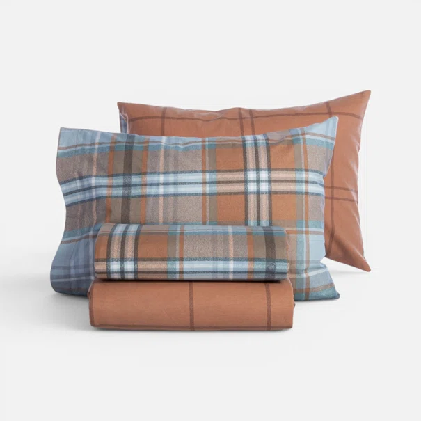 Φανελένια Σεντόνια King Size (Σετ) Nef-Nef Homeware Flannel Resten Camel