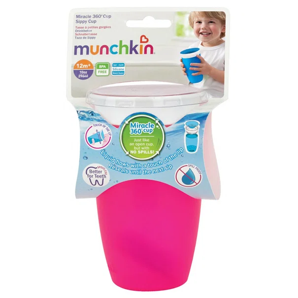 Ποτήρι Εκπαιδευτικό 296ml Munchkin Miracle Sippy Cup Pink