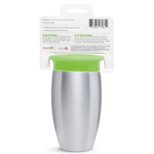 Ποτήρι Εκπαιδευτικό 296ml Munchkin Miracle Stainless Steel Cup Green