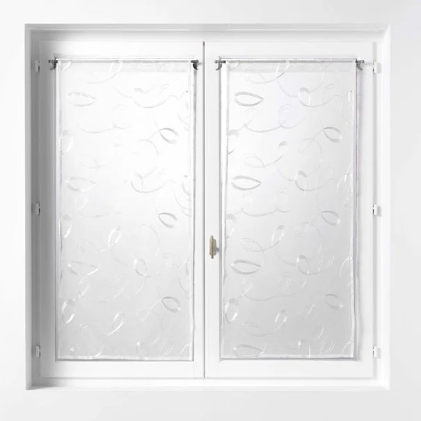 Σετ Κουρτίνες Παραθύρου (60x120) Με Τούνελ L-C Hoops Voilage Blanc 1626974