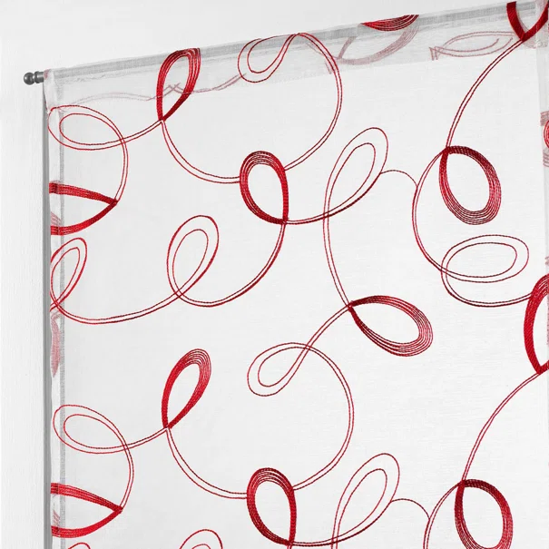Σετ Κουρτίνες Παραθύρου (60x160) Με Τούνελ L-C Hoops Voilage Rouge 1626978