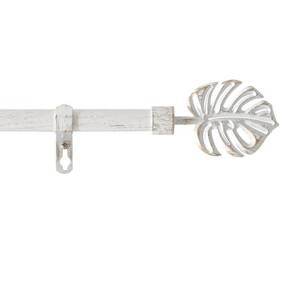Κουρτινόξυλο Φ19mm Μονό Επεκτεινόμενο 210-380cm Με Άκρα L-C Tropi Blanc/Or 1900498