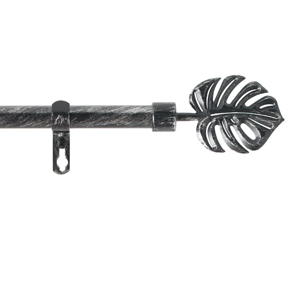 Κουρτινόξυλο Φ19mm Μονό Επεκτεινόμενο 210-380cm Με Άκρα L-C Tropi Noir/Argent 1900499