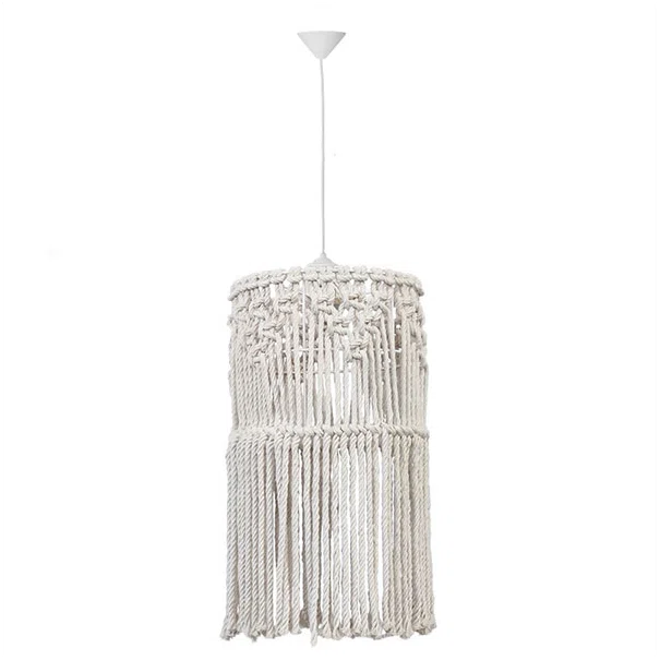 Φωτιστικό Οροφής Μονόφωτο Heronia Macrame 01 Handmade 31-1060 Rope/White