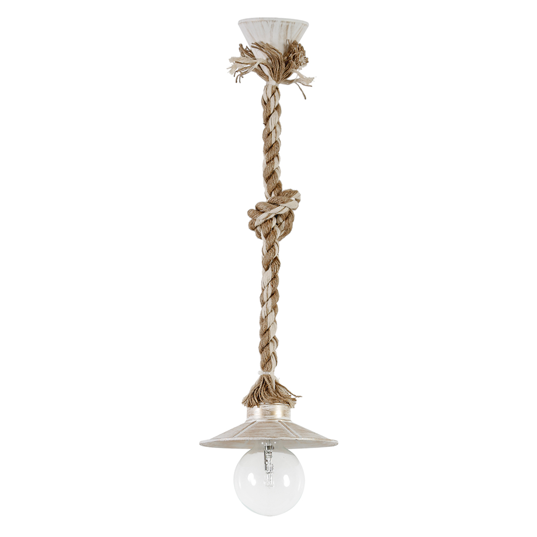 Φωτιστικό Οροφής Μονόφωτο Heronia Petra 31-1104 Rope/White/Gold
