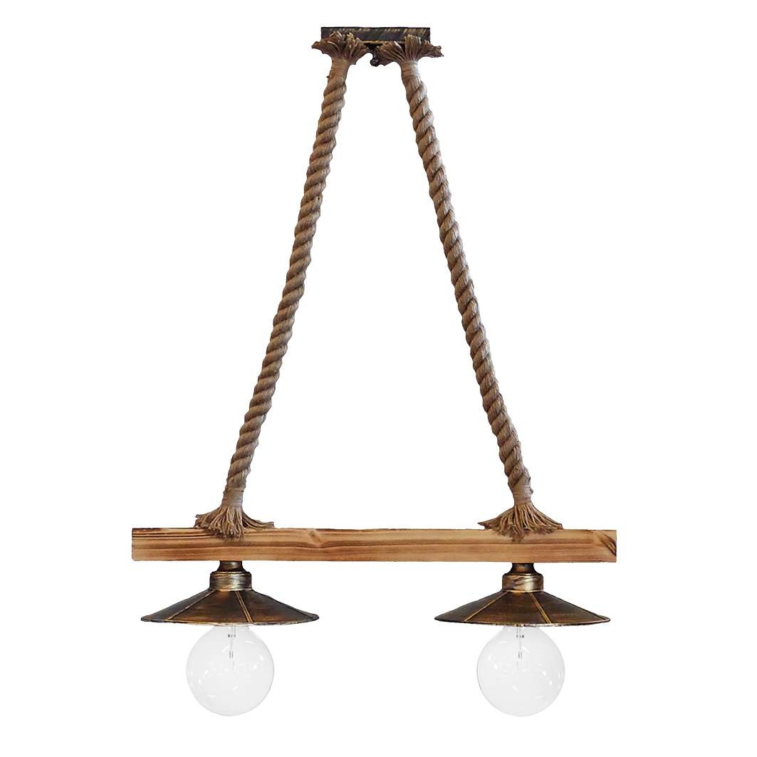 Φωτιστικό Οροφής Δίφωτο Heronia Petra 31-0879 Rope/Bronze