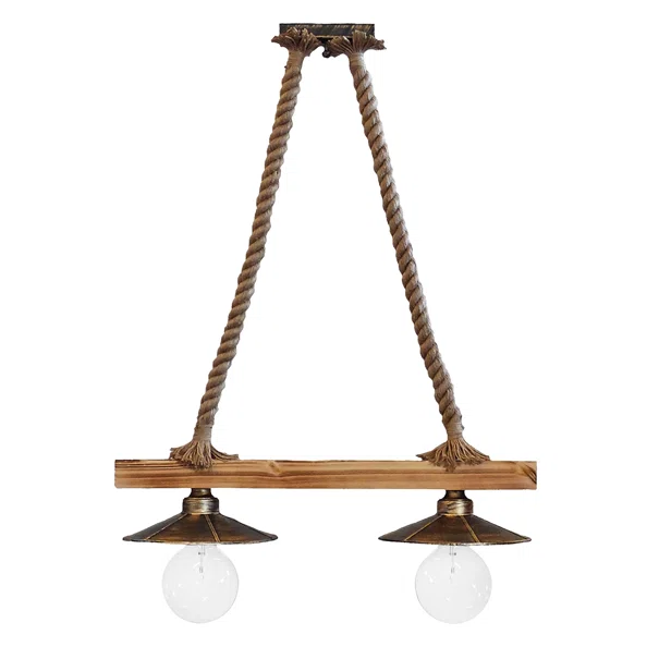 Φωτιστικό Οροφής Δίφωτο Heronia Petra 31-0879 Rope/Bronze