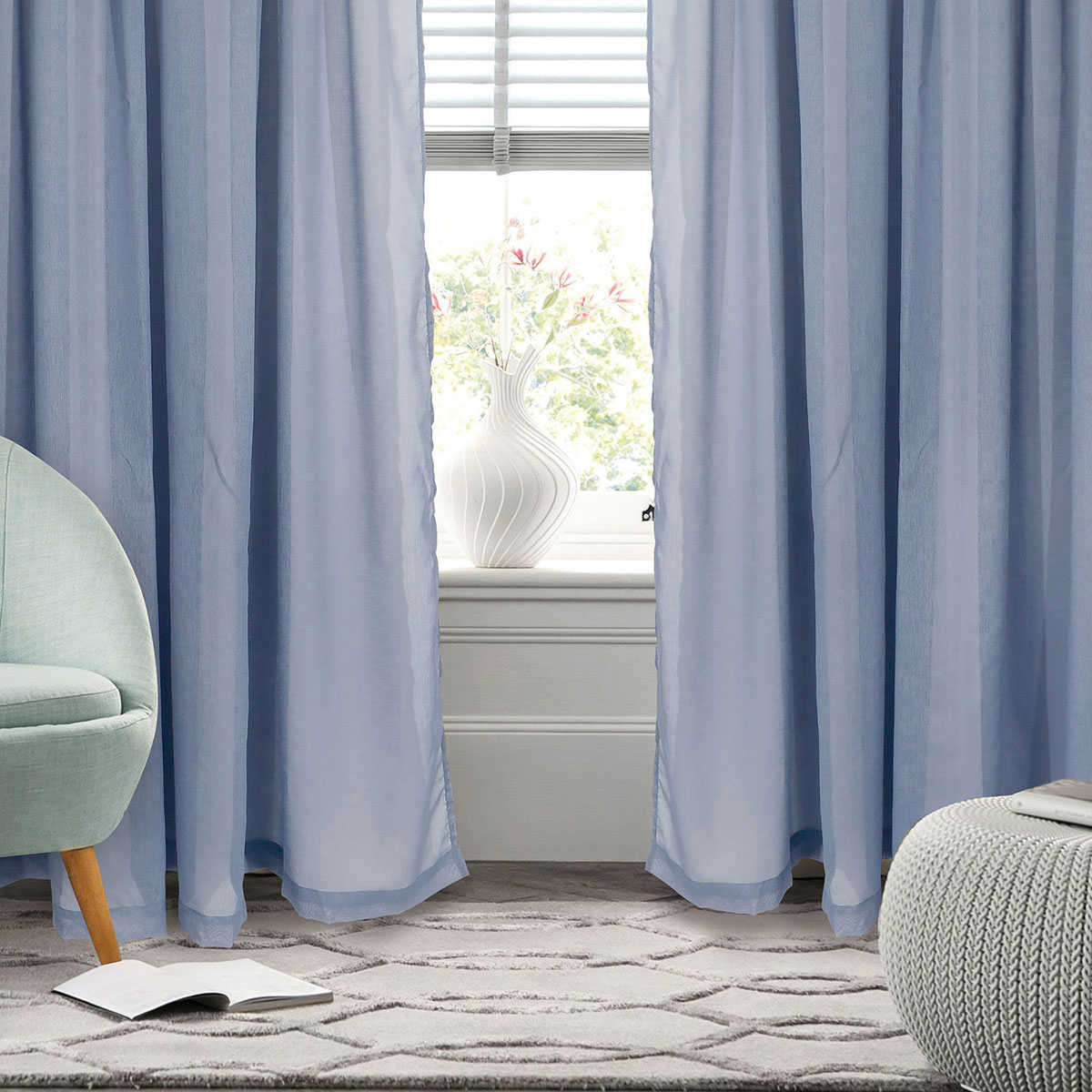 Κουρτίνα (450x270) Με Τρέσα Das Home Organza 2199 Blue