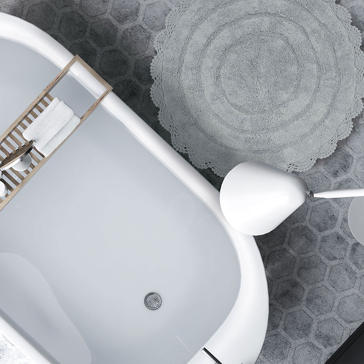 Πατάκι Μπάνιου (Φ60) Das Home Bathmats Colours 0632 Grey Μπάνιο Πατάκια Στρογγυλά Spitishop