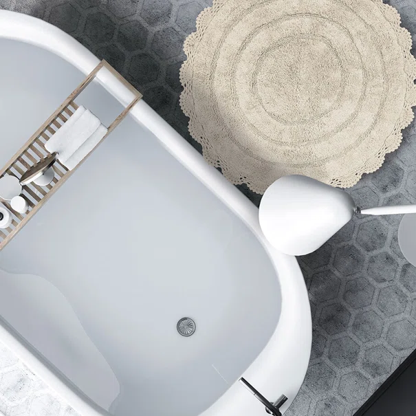 Πατάκι Μπάνιου (Φ60) Das Home Bathmats Colours 0633 Ecru