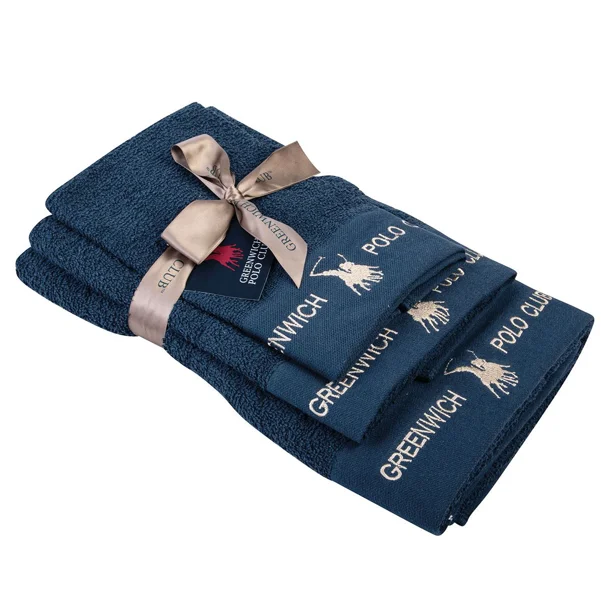 Πετσέτες Μπάνιου (Σετ 3τμχ) Greenwich Polo Club 2666 Blue 480gsm